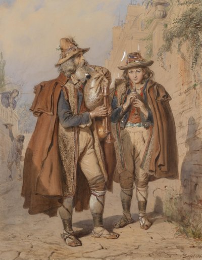 Bagpiper and Flutist by Carl Goebel